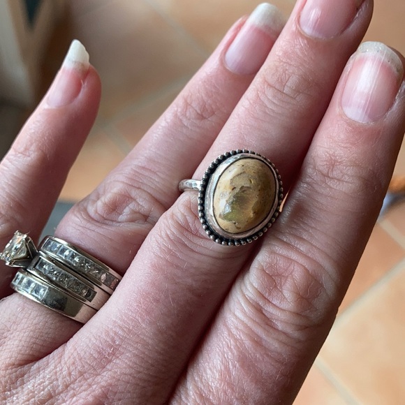 Mexican cantera opal and sterling ring - Picture 6 of 6